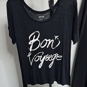 Apt. 9 Women's Black 'Bon Voyage' Tee